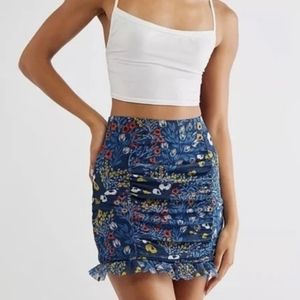 FREE PEOPLE Romi Mesh Mini Skirt, Size M